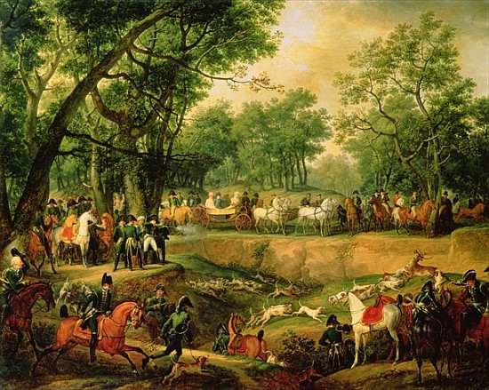 Napoleon on a hunt in the Compiegne Forest von Antoine Charles Horace (Carle) Vernet