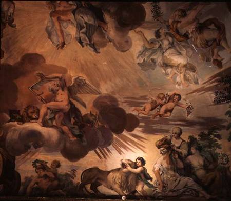 The Triumph of Peace Over War, detail of the heavens, from the ceiling of the main hall von Anton Agelo Bonifazi
