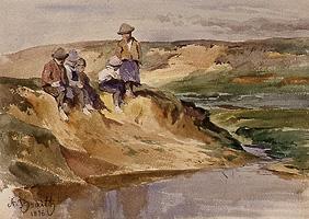 Kinder am Ufer 1876