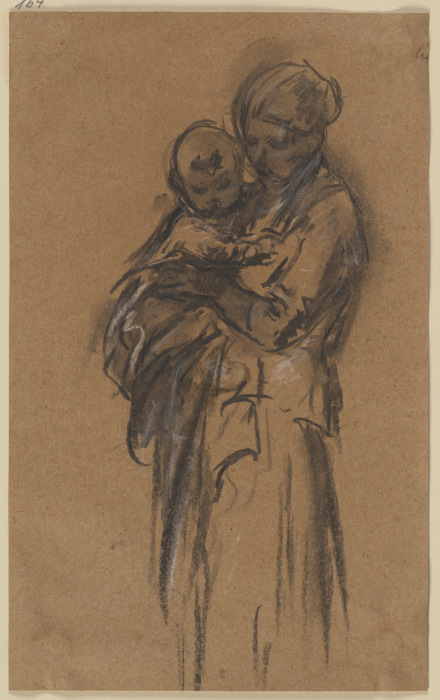 Mutter mit Kind auf dem Arm von Anton Burger