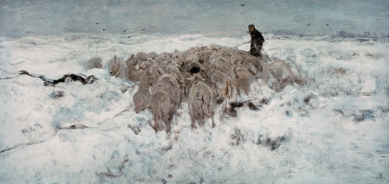 Flock of Sheep in the Snow von Anton Mauve