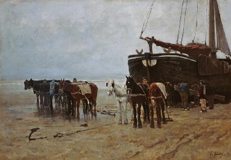 Boat on the Beach at Scheveningen 1876