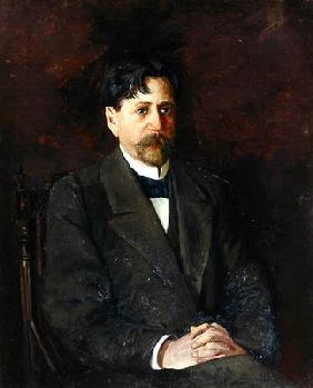 Portrait of the Poet Innokenty Annensky (1856-1909), 1904-09 (oil on canvas) 1780