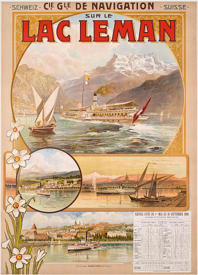 Poster advertising Lac Leman , Switzerland von Anton Reckziegel