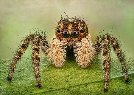 Porträt einer springenden Spinne