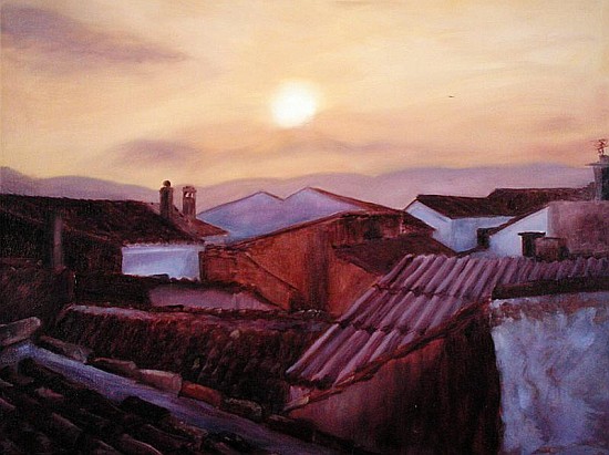 Rooftops, 2002 (oil on canvas)  von Antonia  Myatt