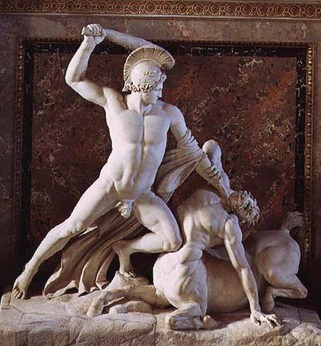 Theseus slaying a centaur, sculpture von Antonio  Canova