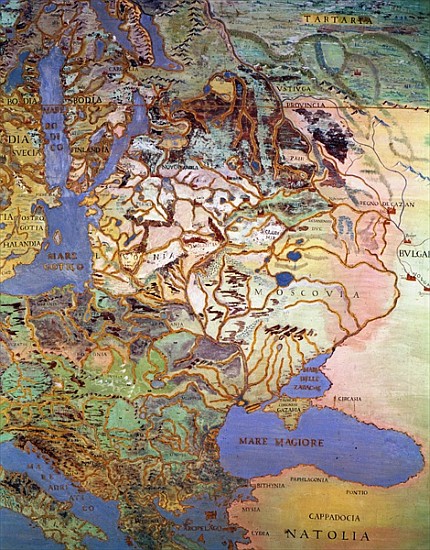 Map of Central Europe, from the ''Sala Del Mappamondo'' (Hall of the World Maps) von Antonio Giovanni de Varese