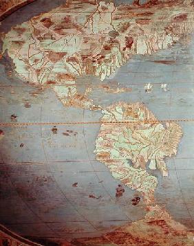 Map of North and South America, from the 'Sala Del Mappamondo' (Hall of the World Maps' c.1574-75