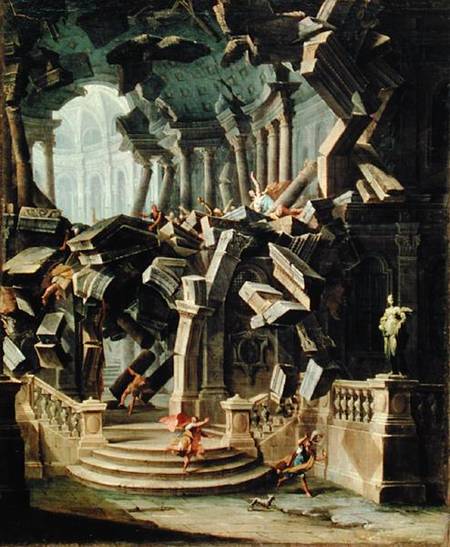 Samson Destroying the Temple of Dagan, god of the Philistines von Antonio Joli