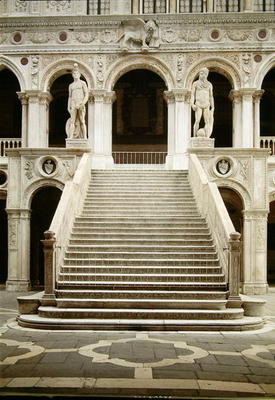 View of the Scala dei Giganti, designed by Antonio Rizzo with statues of Mars and Neptune by Jacopo von Antonio Rizzo