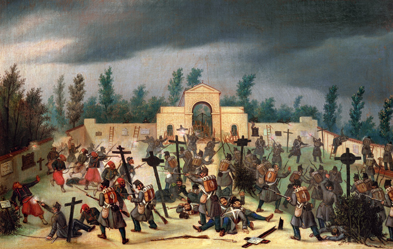 Scene from the Battle of Solferino: Fighting in the Cemetery von Antonio Spandri