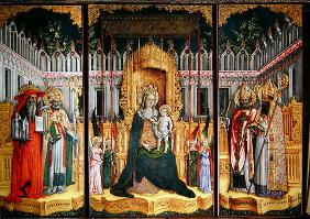 The Virgin Enthroned with Saints Jerome, Gregory, Ambrose and Augustine, 1446 (oil on canvas) (post 15th