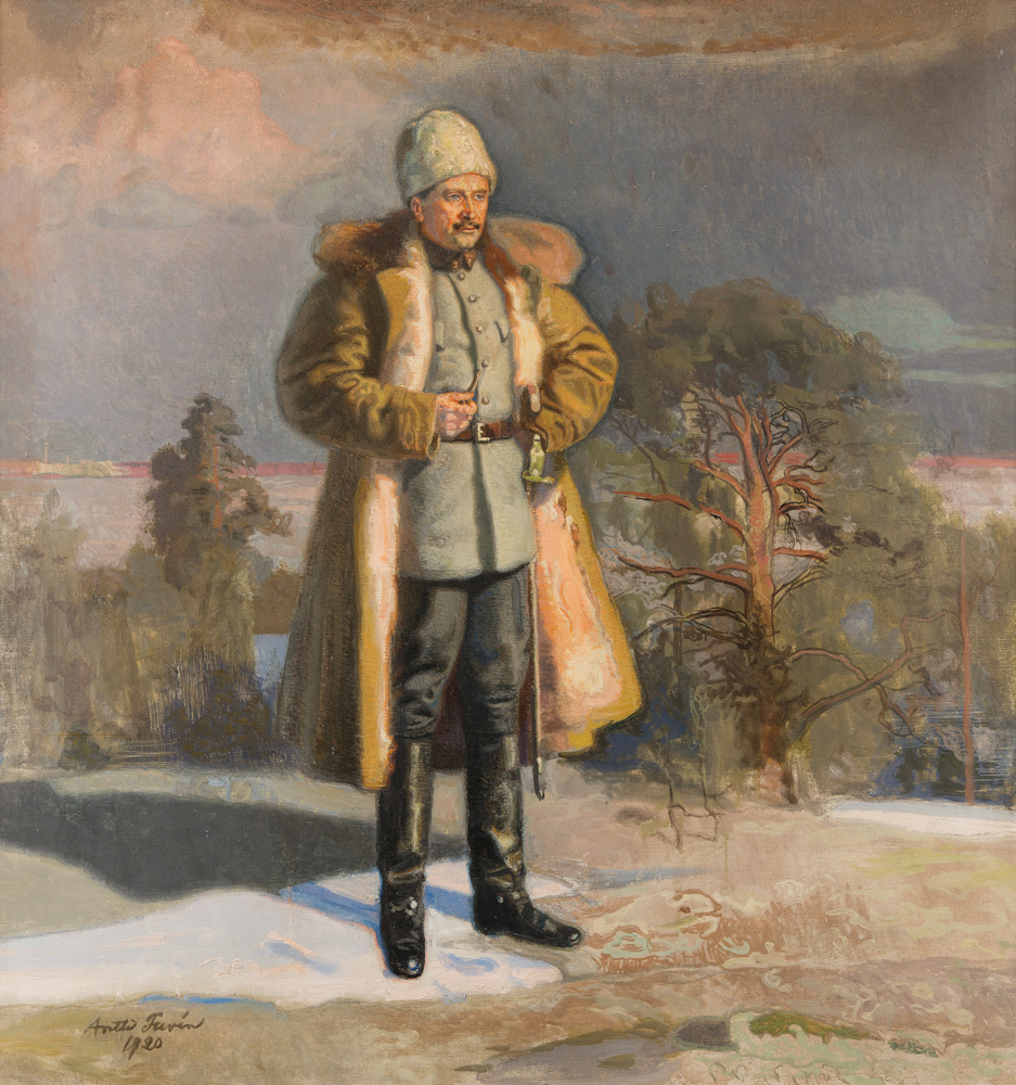 General Mannerheim beobachtet die Schlacht um Tampere von Antti Faven