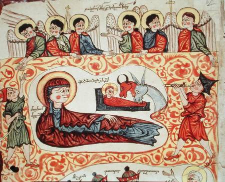 Ms 404 fol.1v The Nativity, from a Gospel von Armenian School