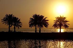 Katar - Sonnenaufgang in Doha