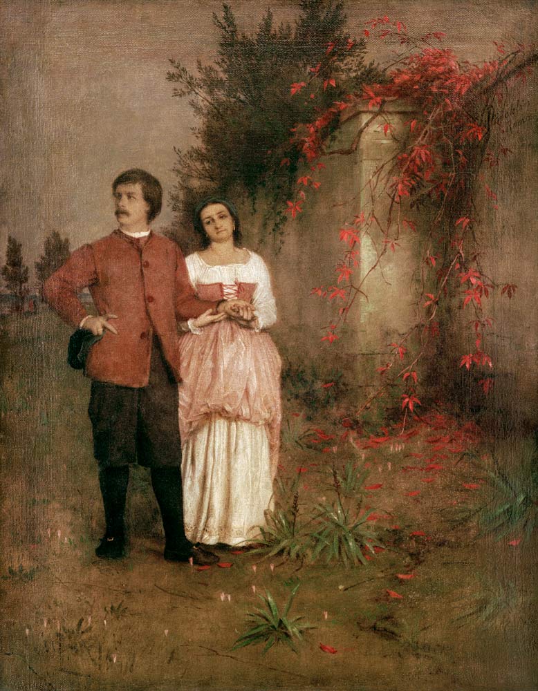 Selbstbildnis Böcklin mit Frau von Arnold Böcklin
