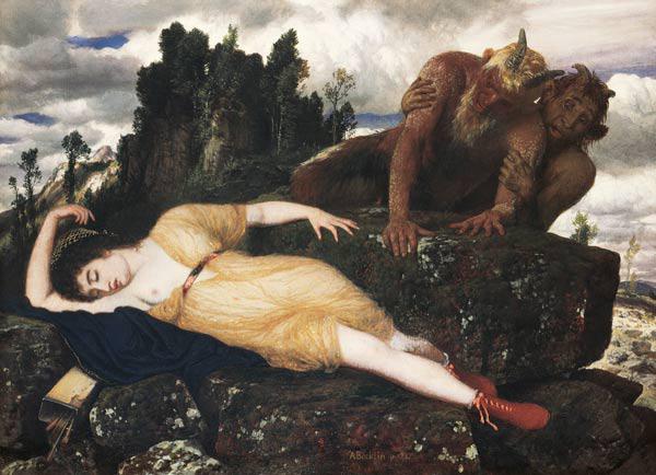 Schlafende Diana, von zwei Faunen belauscht 1877