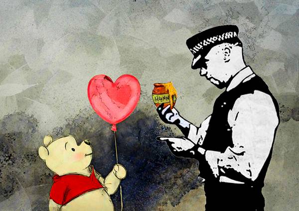 Banksy, Hello Winnie The Pooh von Benny Arte