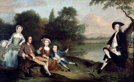 Portrait of a family of Anglers von Arthur Devis