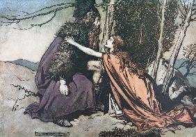 Vater! Vater! Sage, was ist dir? Illustration für "The Rhinegold and The Valkyrie" von Richard Wagne 1910