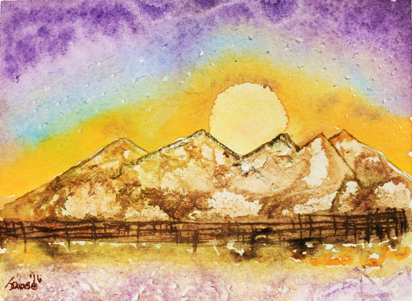 Sunset Behind Mountains by Jude Chase von ArtLifting ArtLifting