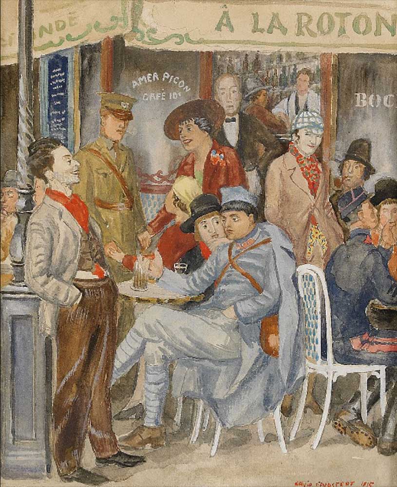 Café La Rotonde (Moise Kisling während seines Urlaubes) von Arvid Fougstedt