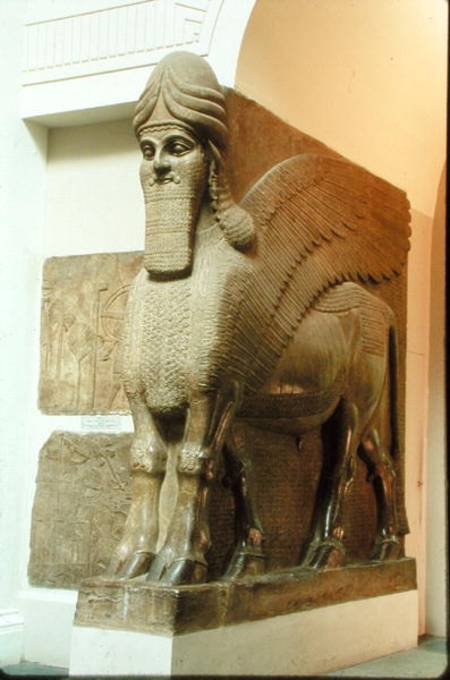 Colossal statue of a winged human-headed bull from the North-West Palace of Ashurbanipal II, Nimrud, von Assyrian