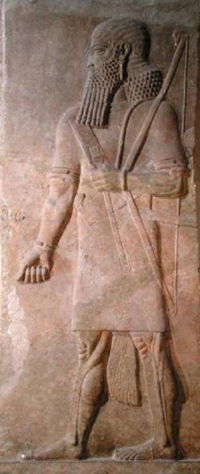 Relief of an Assyrian warrior, from the Palace of Sargon II at Khorsabad, Iraq