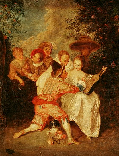 The Storyteller von (attr. to) Jean Antoine Watteau
