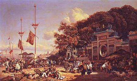 A Market in Macao von Auguste Borget