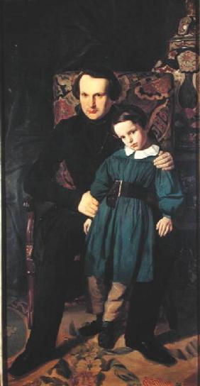 Victor Hugo (1802-85) and his Son, Francois-Victor 1836