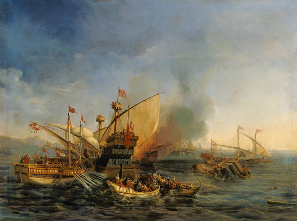 Naval Battle of Episkopi in 1323 von Auguste Etienne Francois Mayer