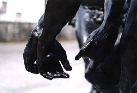 The Three Shades, detail of the three hands 1881