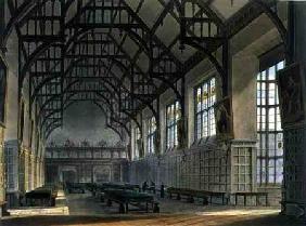 The Hall of Trinity College, Cambridge, from 'The History of Cambridge', engraved by J. Bluck (fl.17 1815 our