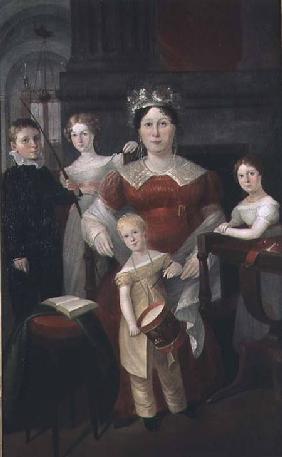 Portrait of Mrs John Piper and family c.1826