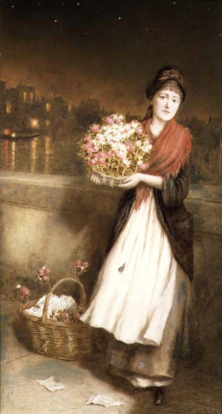 A London Flower Girl von Augustus Edward Mulready