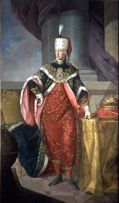 Emperor Francis I (1708-65) Holy Roman Emperor, wearing the official robes of the Order of St. Steph von Austrian School