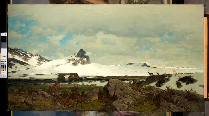Nordische Landschaft mit Rentieren von Axel Nordgren