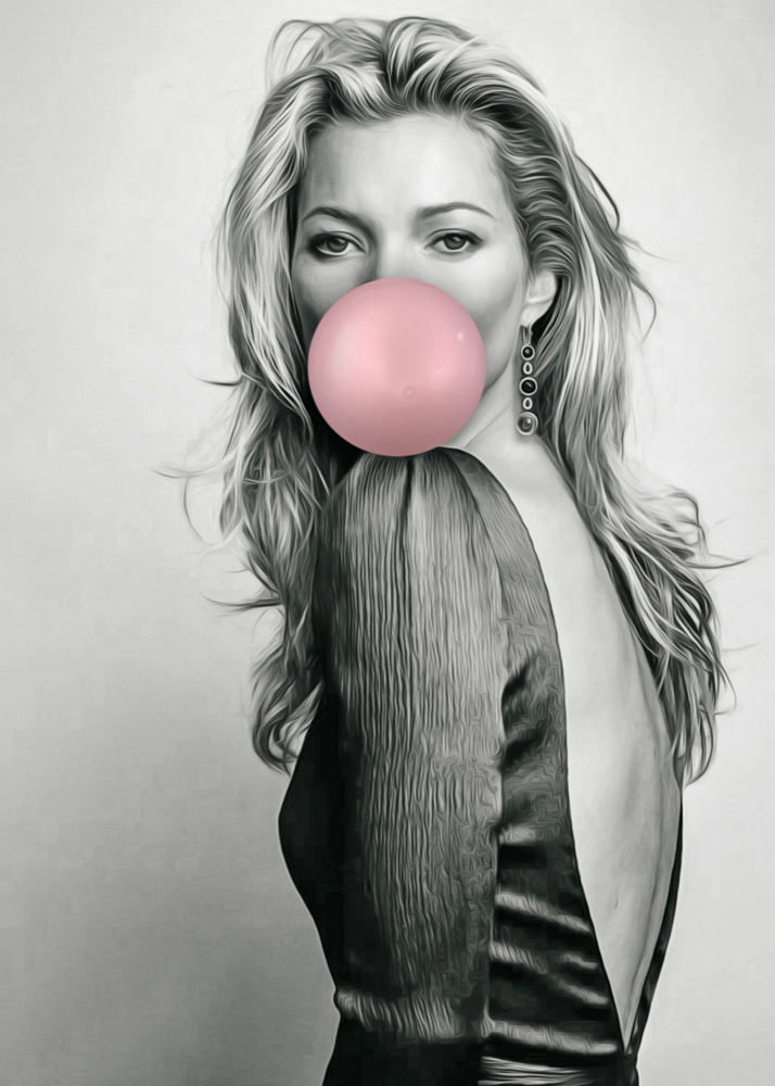 Kate Moss mit BubbleGum 1 von Baard Martinussen