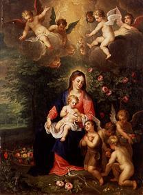 Madonna mit Kind und dem Johannesknaben, umgeben von Engeln von Balthasar Beschey
