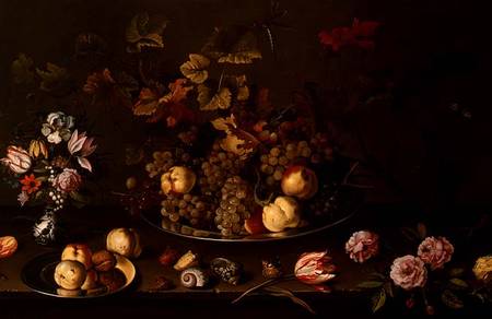 Still Life of Fruit, Flowers and Shells von Balthasar van der Ast