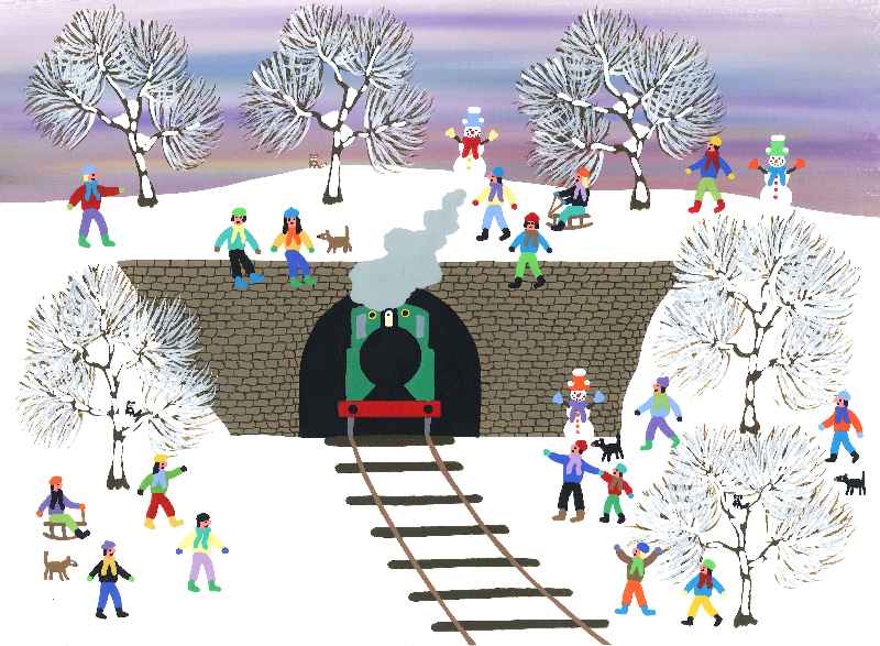 Stem train in the snow von Gordon Barker
