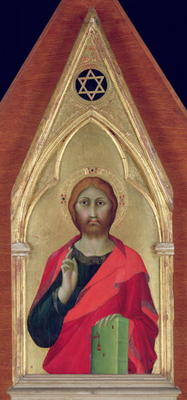Christ Blessing, c.1325 (oil on panel) von Barna  da Siena