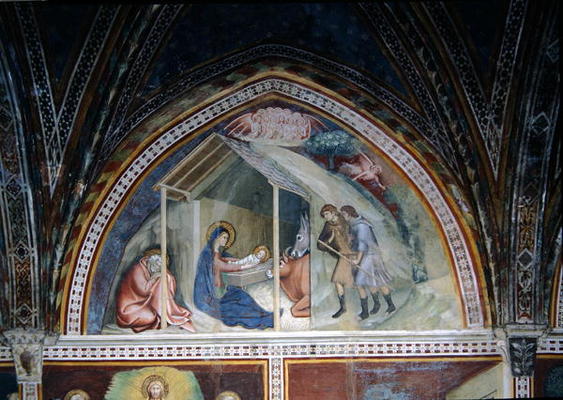 The Birth of Christ, from a series of Scenes of the New Testament (fresco) von Barna  da Siena