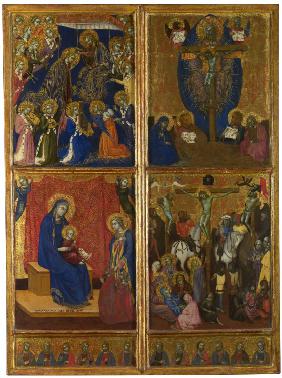 Die Marienkrönung. Trinität. Madonna und Kind. Die Kreuzigung. Die Zwölf Apostel 1374