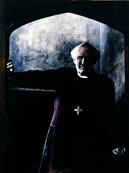 Portrait of Archbishop Michael Ramsay, illustration for the Readers Digest von Barry  Fantoni