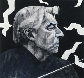 Portrait of Herbert von Karajan, illustration for The Sunday Times 1970s