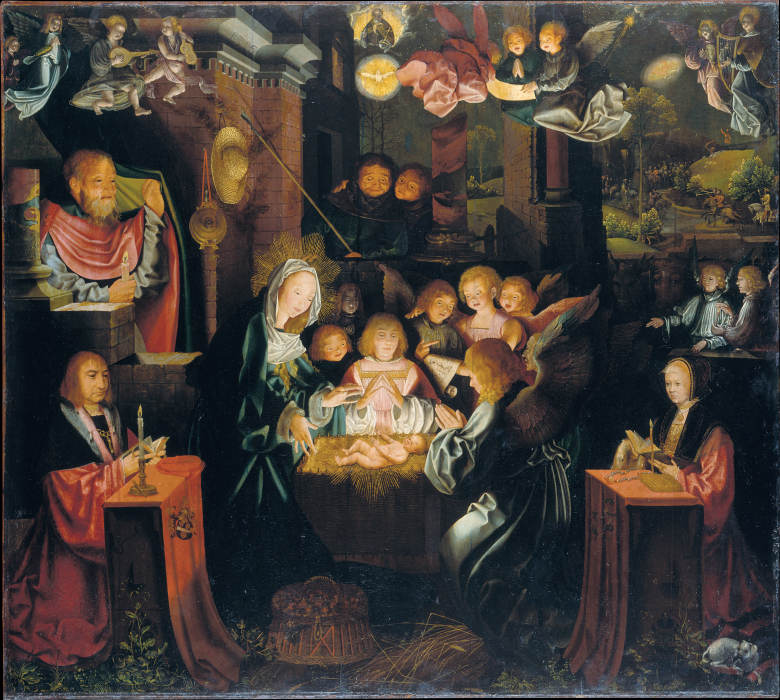 Geburt Christi mit den Stiftern Peter von Clapis (1480–1551) und Bela Bonenberg (gest. 1528) von Barthel Bruyn d. Ä.
