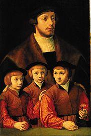 Bildnis eines Mannes mit seinen drei Söhnen 1530/1540